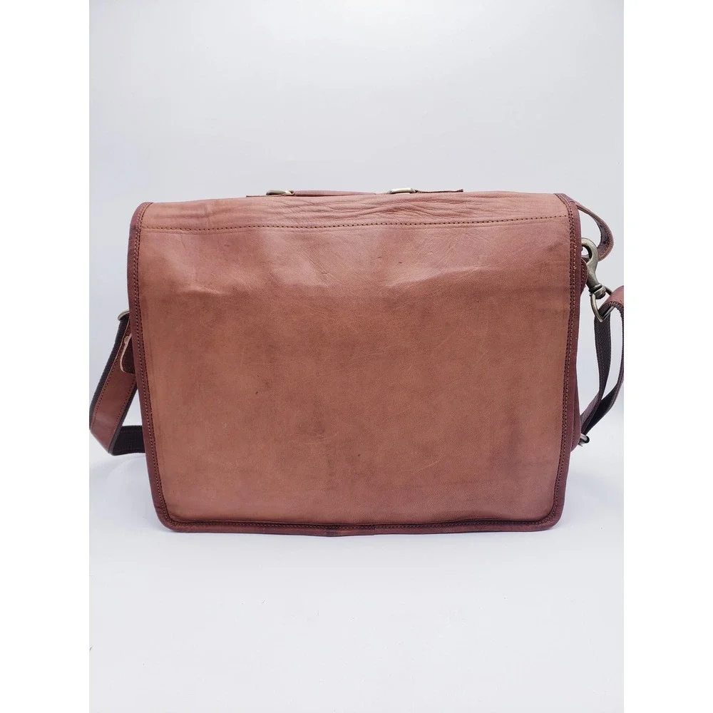 MaheTri Messenger Bag Brown Leather Satchel‎ Laptop Briefcase OS